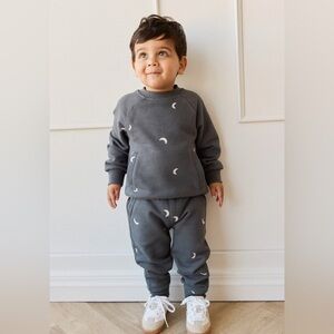 Jamie Kay Organic Cotton Henry Sweatshirt & Jalen Track Pant - Crescent Moon